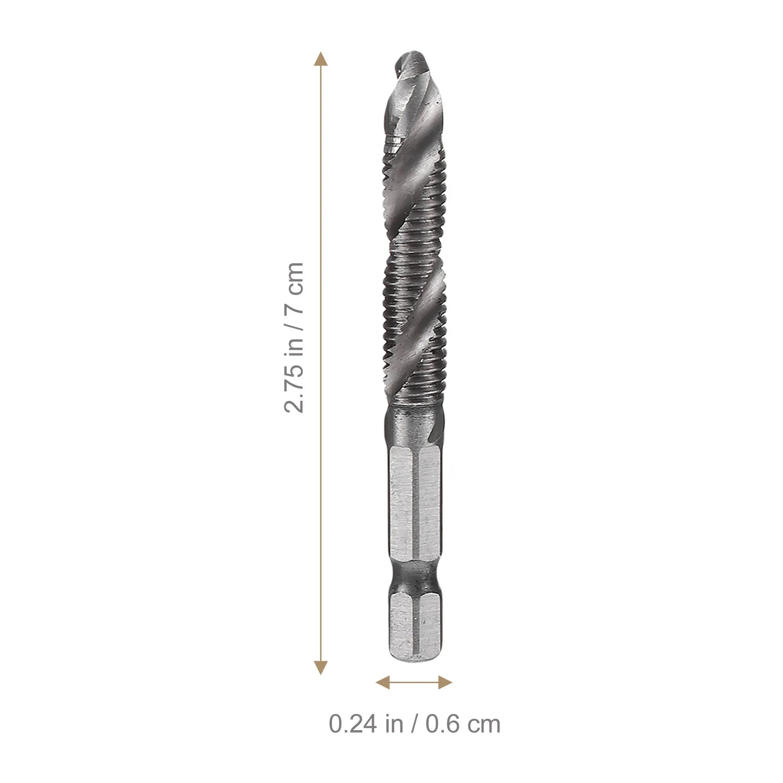 6Pcs Combination Drill Tap Bit Set All-in-One Drilling Threading Countersinking Tool for Metal Plastic DIY Engineering Peaceful Pleasures Health and Wellness