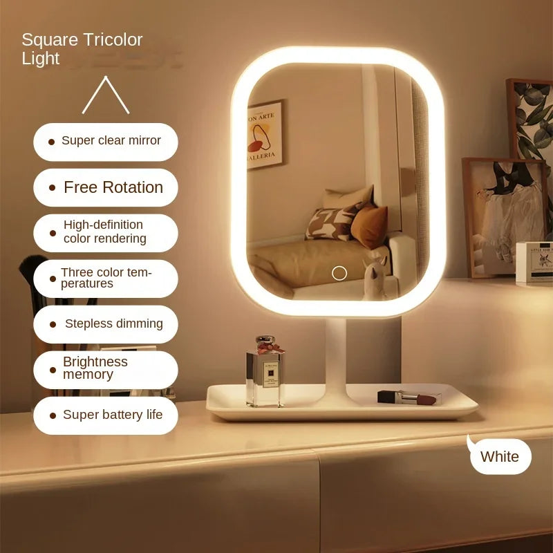 LED Vanity Mirror 3 Color Touch Control | Desktop Makeup Mirror