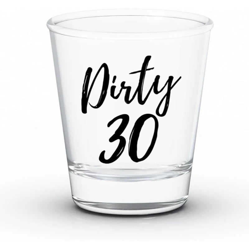 30th Birthday Shot Glasses Set of 2 – RIP 20s Dirty 30 Gift