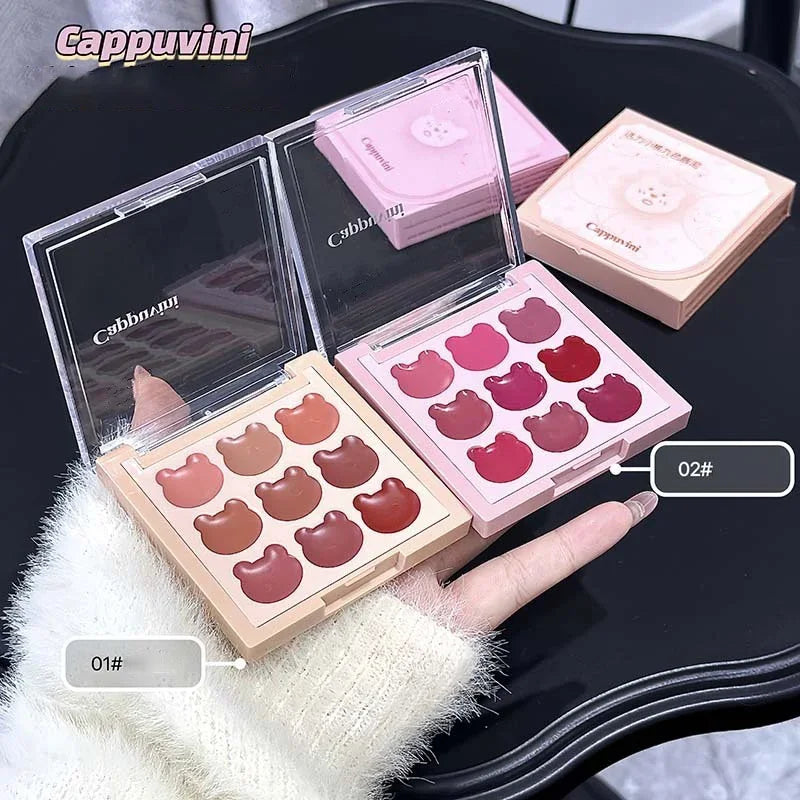 9-Color Velvet Matte Lip Mud Set | Lipstick & Cheek Tint