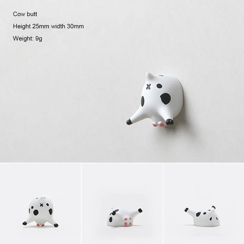 Cow Refrigerator Stickers Lying On Their Stomachs Cartoon Cute 3D Three-Dimensional Resin Magnets Creative Art Design Kitchen Peaceful Pleasures Health and Wellness style 2 China Mainland