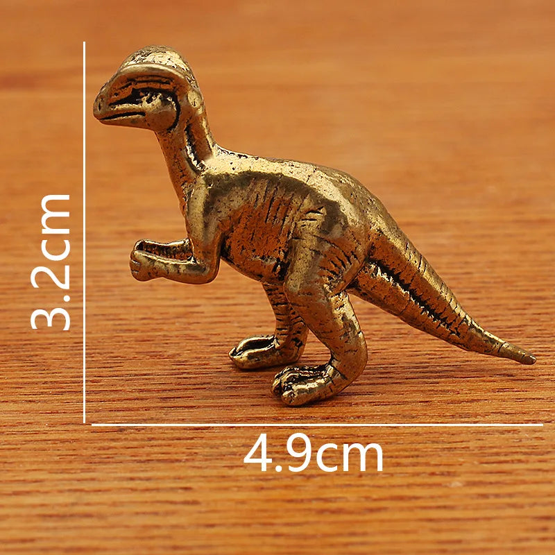 1PCS Solid Brass Jurassic Dinosaur Small Statue Miniatures Copper Dinosaur Ornaments Office Desktop Ornaments Tea Pet Crafts Peaceful Pleasures Health and Wellness type3