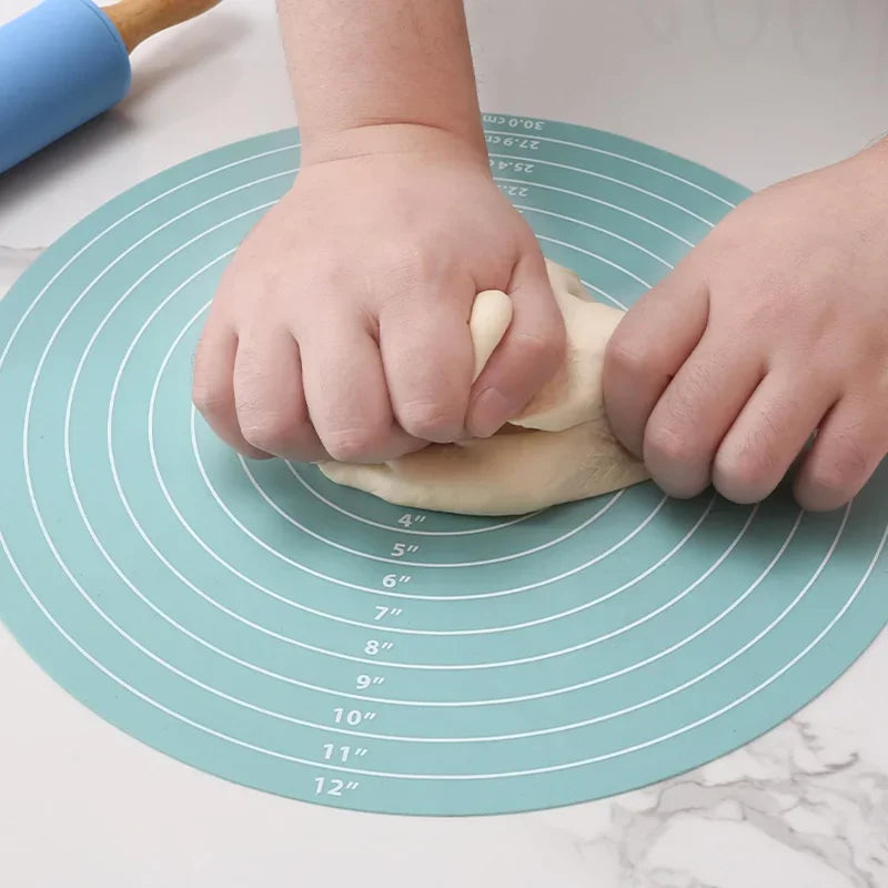 1/3Pcs Food-grade Silicone 30cm Circular Pad Kneading Mat Placemat Kitchen Baking High Temperature Resistant Non-Slip Dough Mat Peaceful Pleasures Health and Wellness