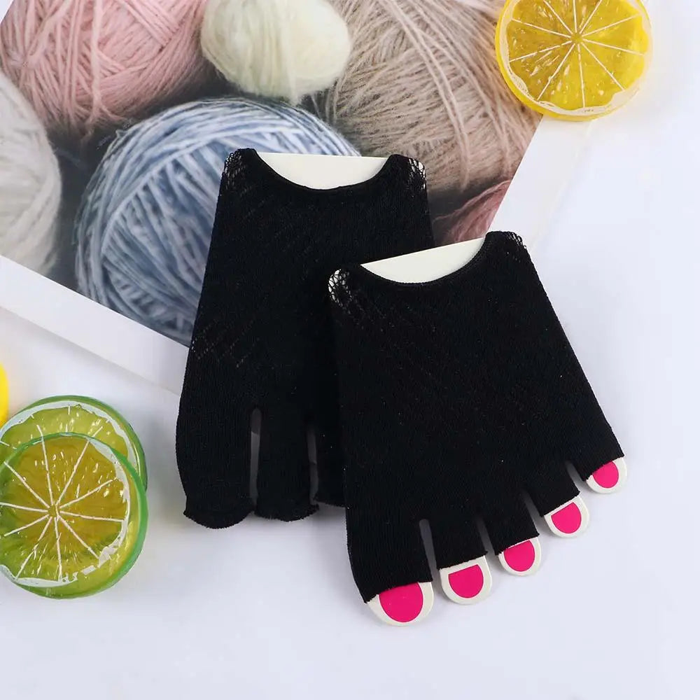 Women's Invisible Non-Slip Open Toe Mesh Cotton Liner Socks