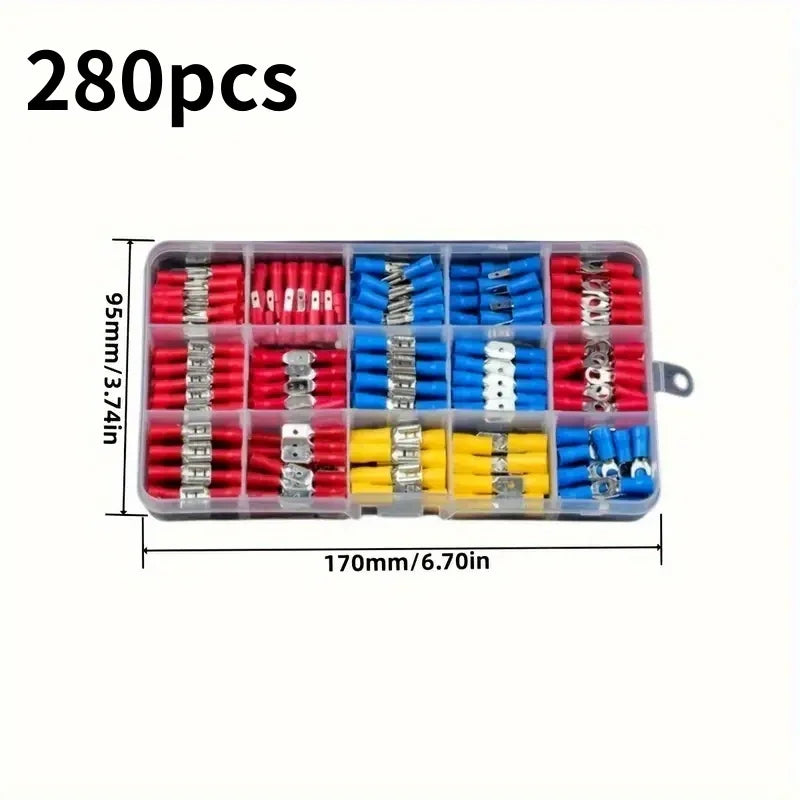 Insulated Electrical Terminal Kit – Spade, Ring, Fork & Butt Connectors Peaceful Pleasures Health and Wellness QS183-280pcs