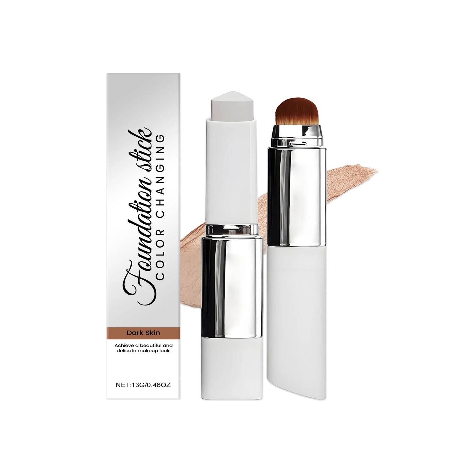 2-in-1 Foundation & Concealer Stick with Brush – 3 Shades