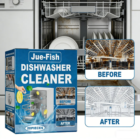 Jue-Fish Dishwasher Cleaning Tablets | 20pc Deep Clean & Degrease Dishwasher Cleaner Tablets Peaceful Pleasures Health and Wellness