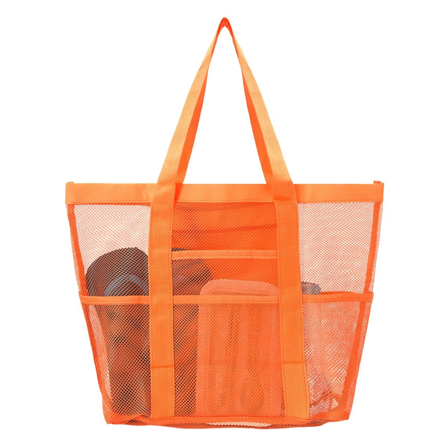 PEAKINBAGS Mesh Beach Tote Bag – Large Multi-Pocket Pool Bag