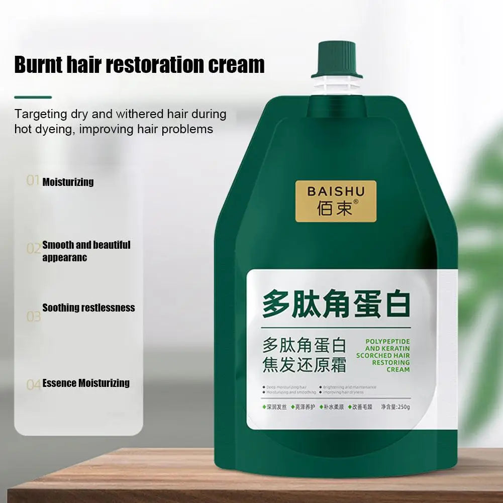 Keratin Polypeptide Hair Repair Cream 250ml – Deep Nourishing Scalp Treatment & Hair Mask for Dry & Damaged Hair Peaceful Pleasures Health and Wellness