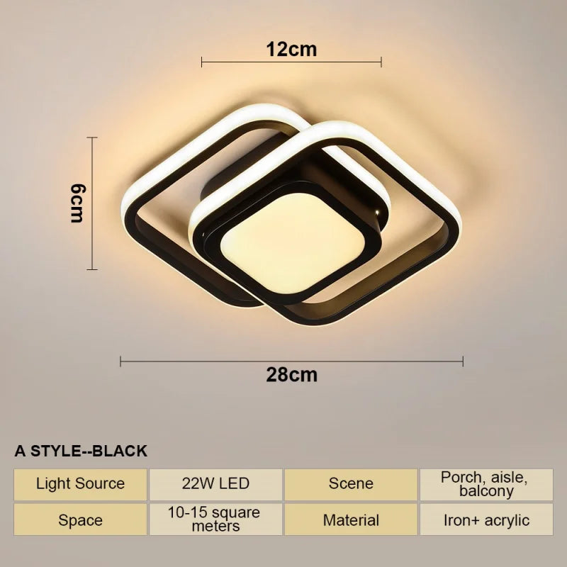 22W LED Ceiling Light | Modern Minimalist Home Fixture