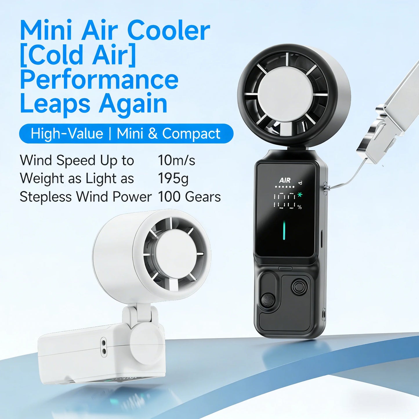 Portable Mini Handheld Fan | USB Rechargeable, 100-Speed Cooling