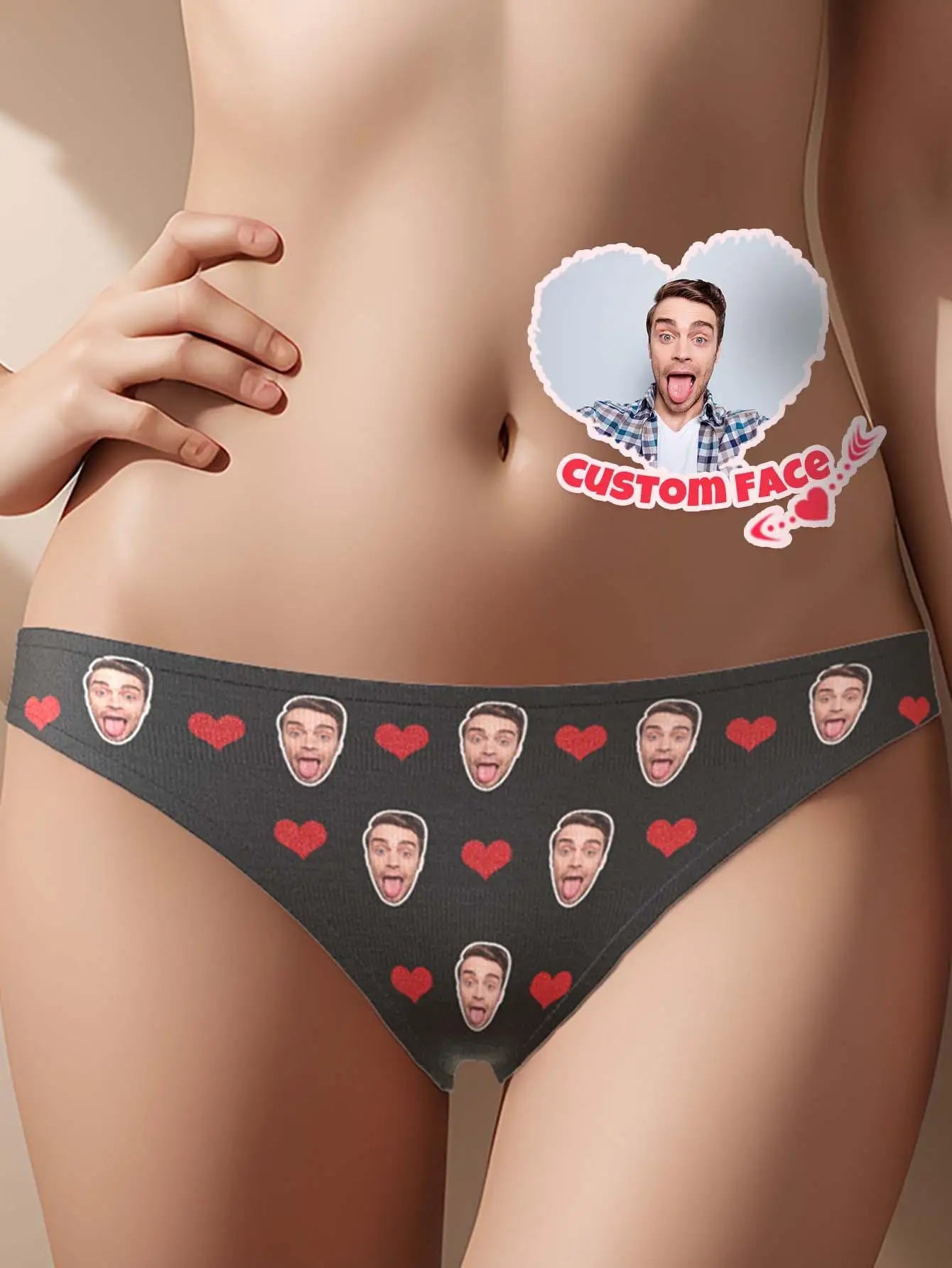 Custom Valentine Day Panties For Woman Custom Briefs Personalized Thong Personalized Underwear With Face Custom Thong Peaceful Pleasures Health and Wellness Black S 1pc