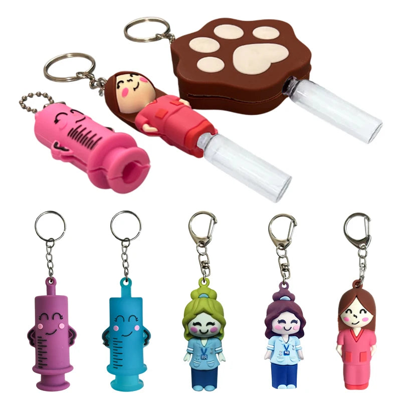Paw Print Ampoule Bottle Opener Keychain for Nurses & Doctors Medical Keychain Tool Peaceful Pleasures Health and Wellness