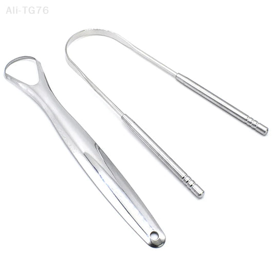 2-Pack Stainless Steel Tongue Scraper Set | Oral Care Cleaner Tongue Scraper Set Peaceful Pleasures Health and Wellness