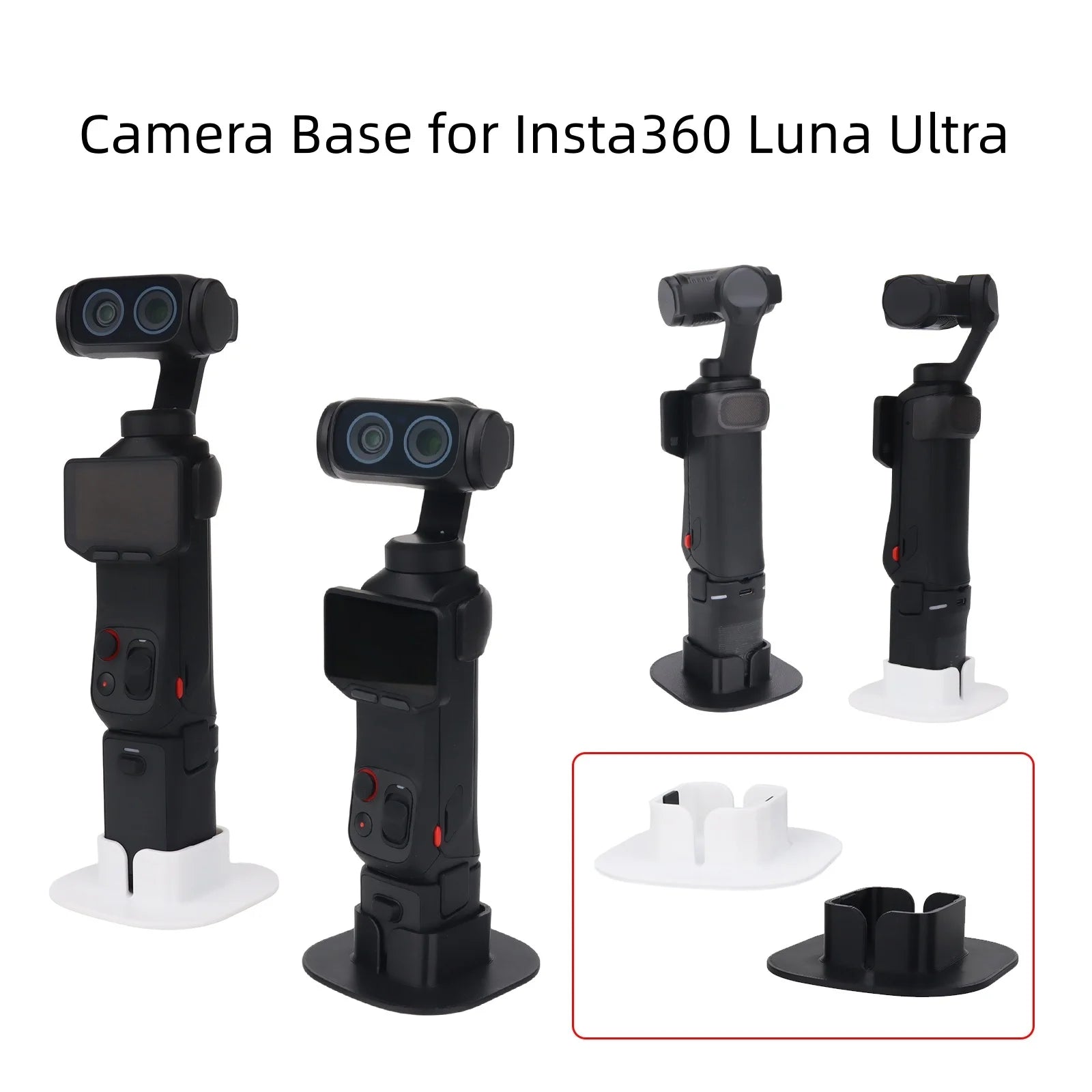 Camera Base For Insta360 Luna Ultra Silicone Anti-Slip Pads On Both Sides Of The Base Effectively Secure The Device Peaceful Pleasures Health and Wellness