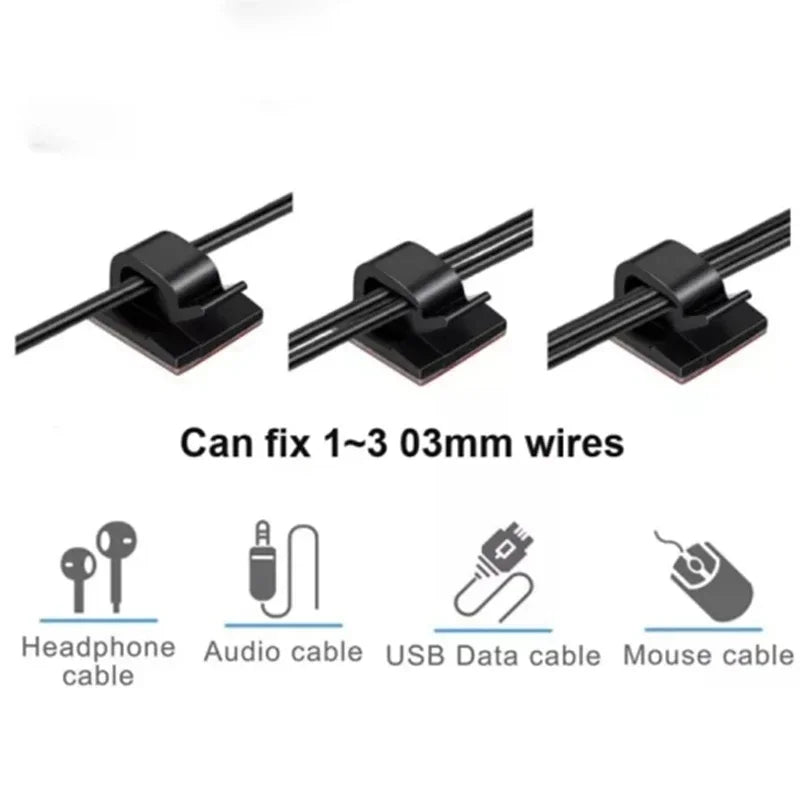 Self-Adhesive Cable Clips Wire Organizer – 10/20/30 Pack