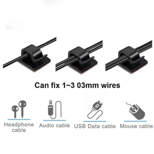 Self-Adhesive Cable Clips Wire Organizer – 10/20/30 Pack Cable Management Clips Peaceful Pleasures Health and Wellness