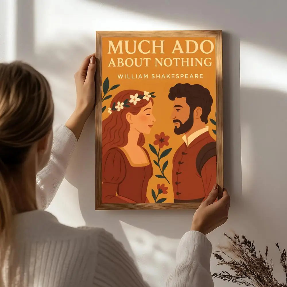 Drama M-Much Ado About Nothing Poster HD Self Adhesive Waterproof Wall Art Ideal for Home Office Dorm Bedroom Great Gift Peaceful Pleasures Health and Wellness White4 40X50cmNoframe