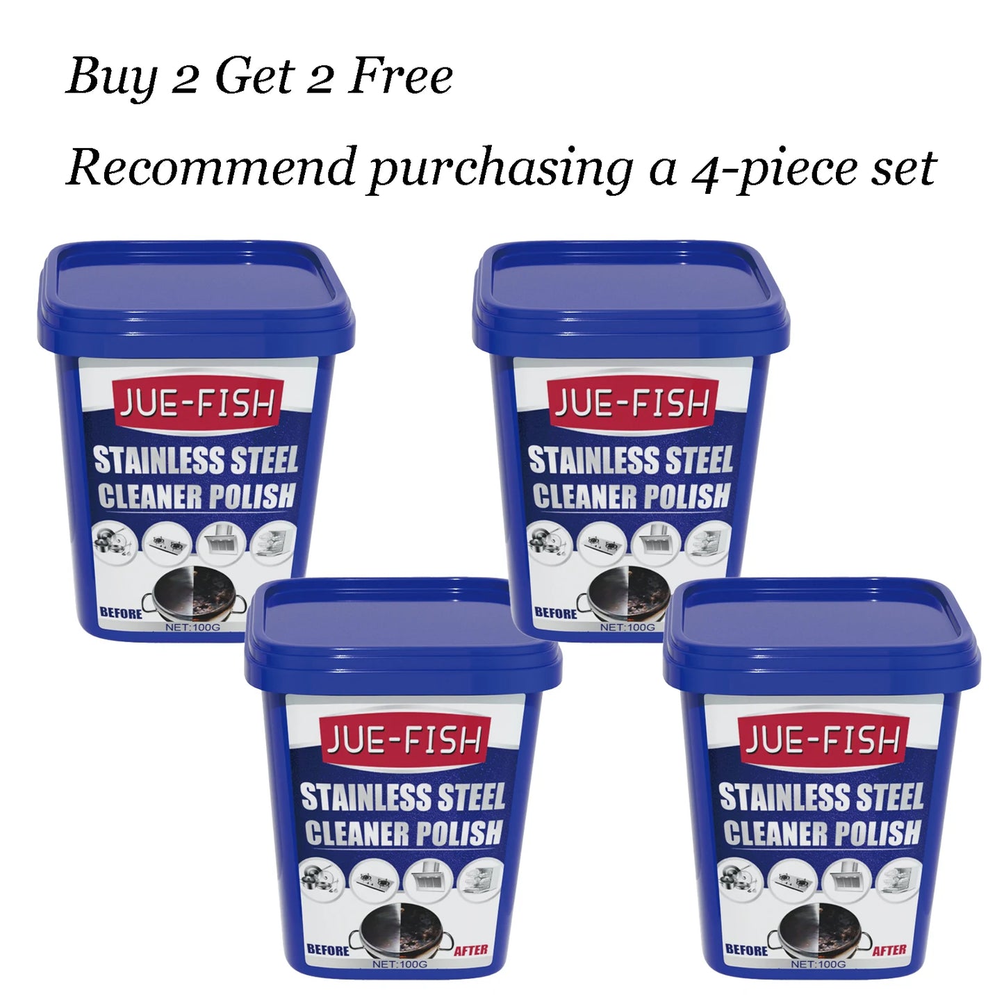 Stainless Steel Cleaner Paste 100g | Rust, Grease & Stain Remover