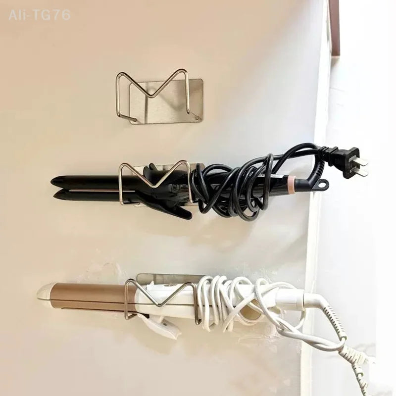 Wall Mounted Hair Dryer Holder – No-Drill Stainless Steel Rack