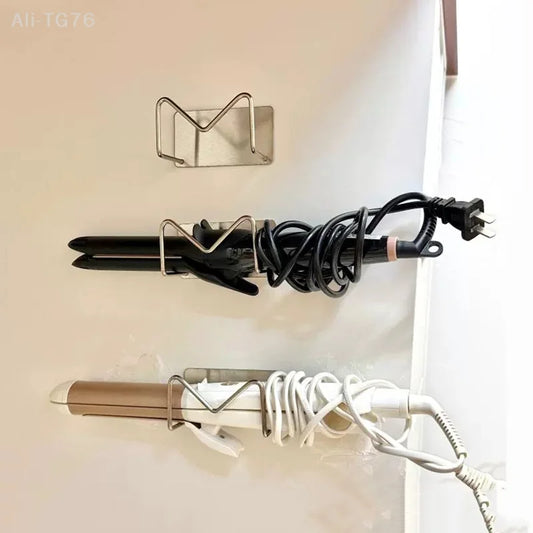 Wall Mounted Hair Dryer Holder – No-Drill Stainless Steel Rack Bathroom Storage Rack Peaceful Pleasures Health and Wellness