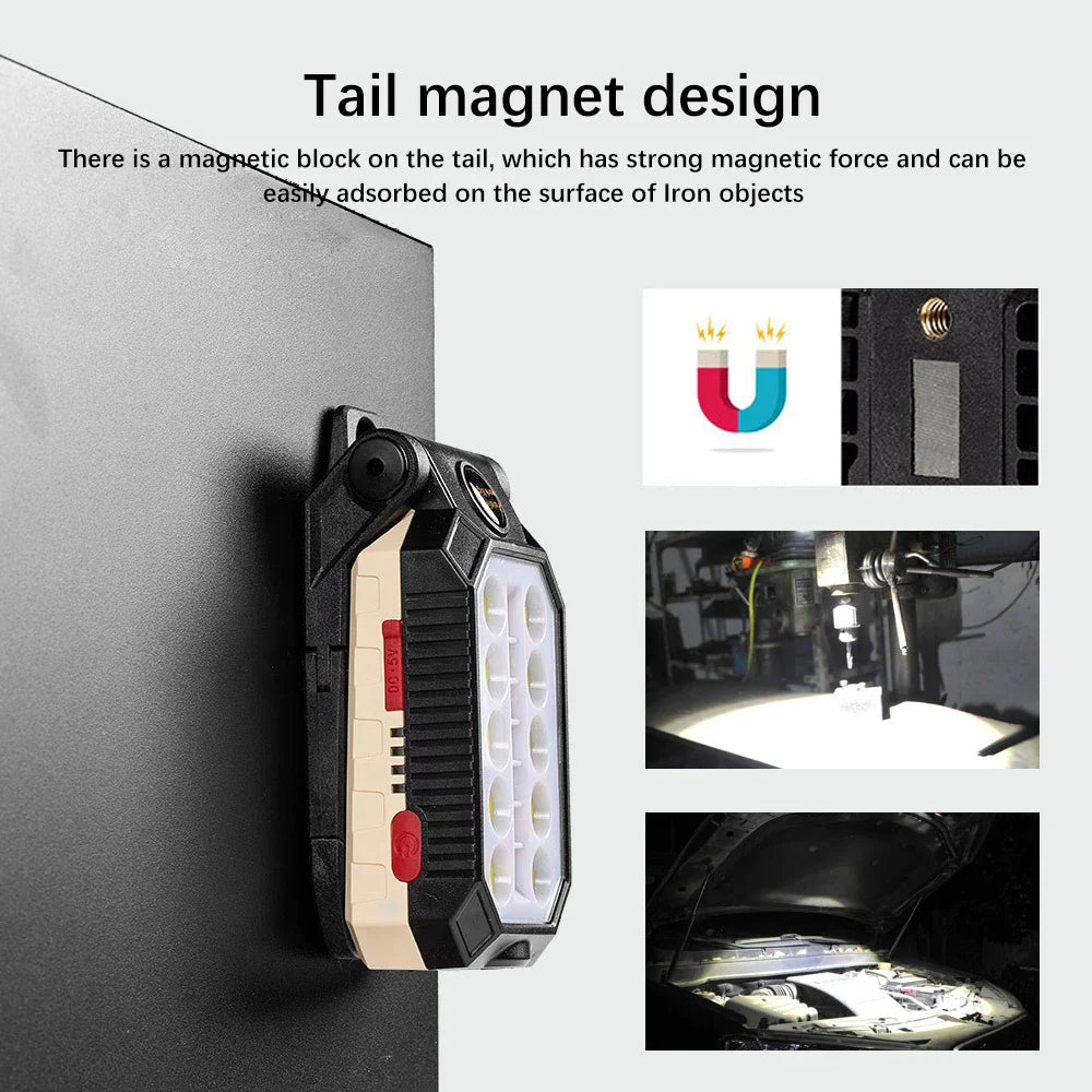 ZHIYU LED COB Work Light – Rechargeable Magnetic Lantern