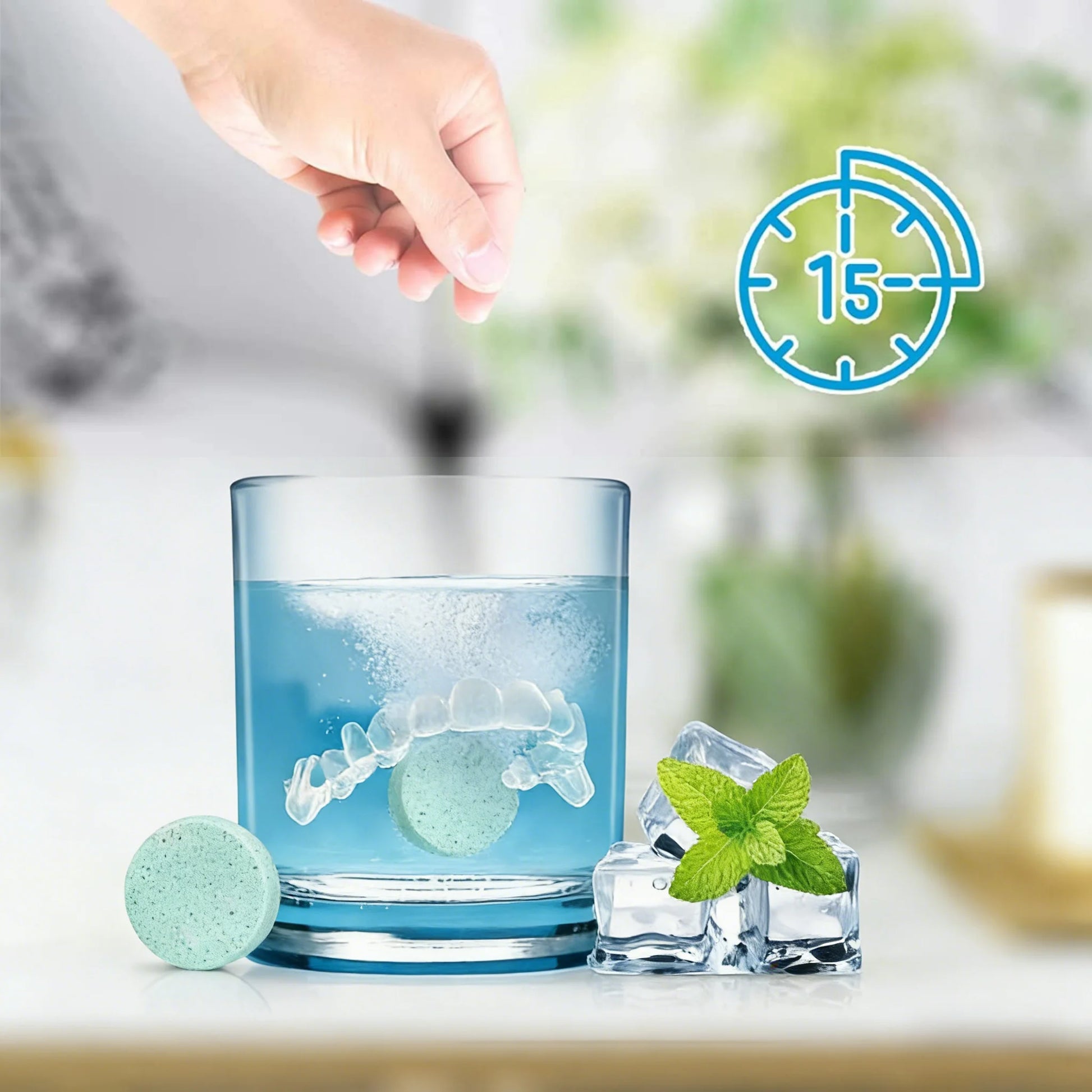 MIRAVEXL Denture Retainer Cleaner Tablets Orthodontic Braces Aligner Mouth Night Guard False Teeth Whitening Plaque Removal Peaceful Pleasures Health and Wellness