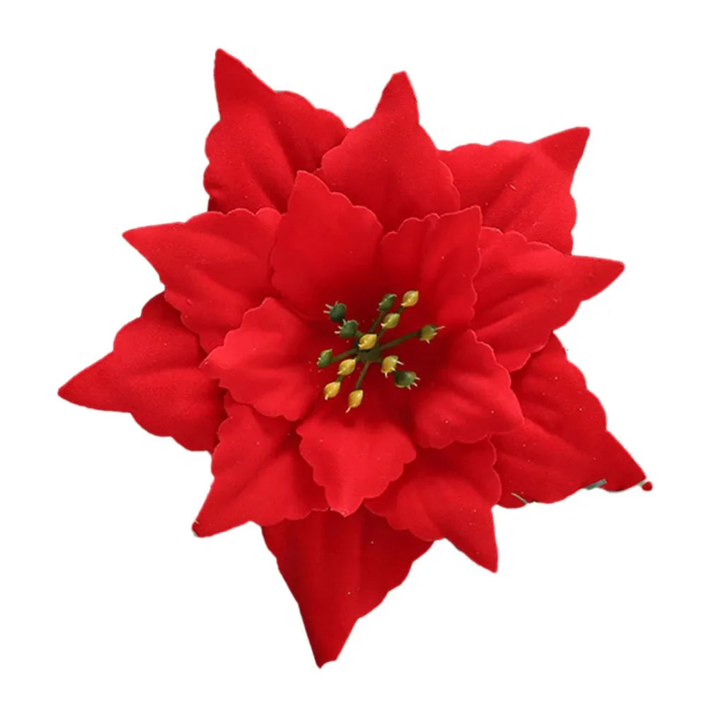 Glitter Poinsettia Christmas Flower Decoration 20cm | 10 Colors