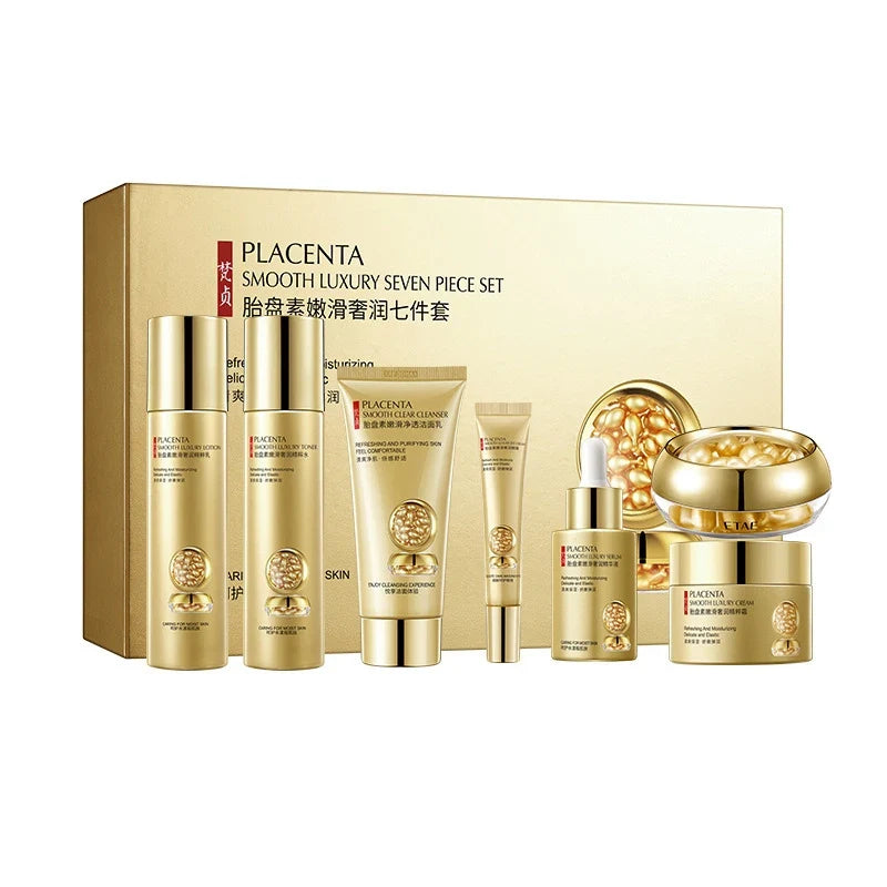 Placenta Essence 7-Piece Skincare Set – Hydrating & Nourishing