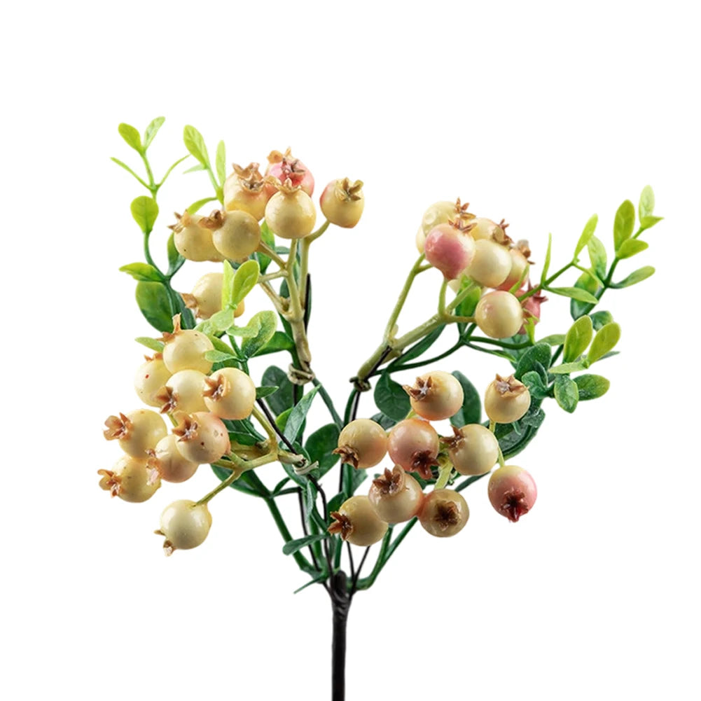 1X Artificial Pomegranate Long Branch Vibrant Berry Flowers Weddings