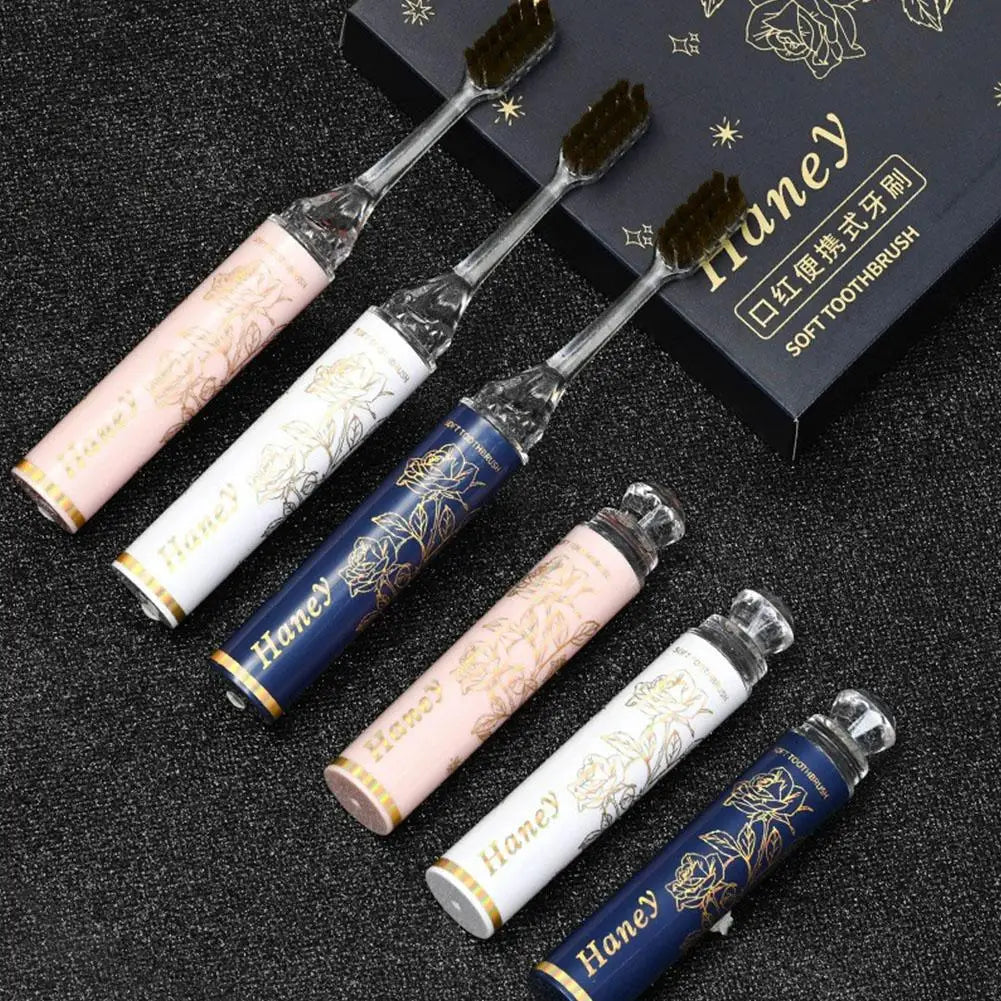 Lipstick Folding Travel Toothbrush – Ultra Soft Gift Box