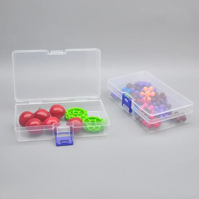 5-Pack Transparent Plastic Storage Boxes – Small Item Organizer