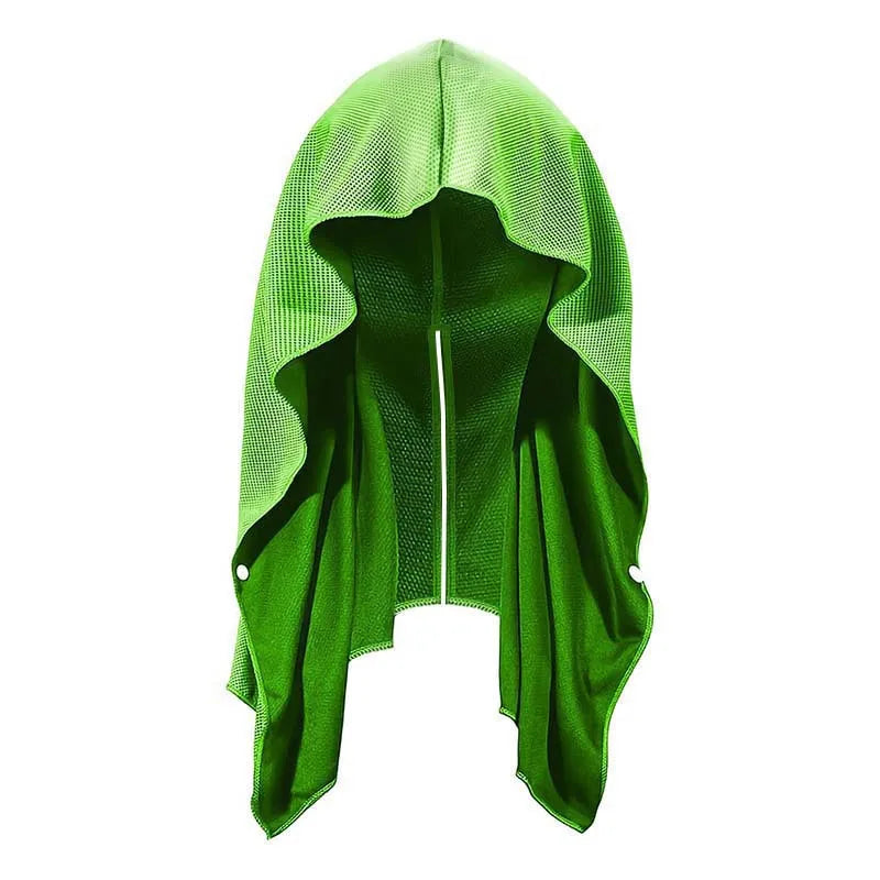 Outdoor Sports Sun Protection and Cooling Headscarf Gym Beach Camping U-shaped Cooling Sweatshirt Headscarf Quick-drying Towel Peaceful Pleasures Health and Wellness green