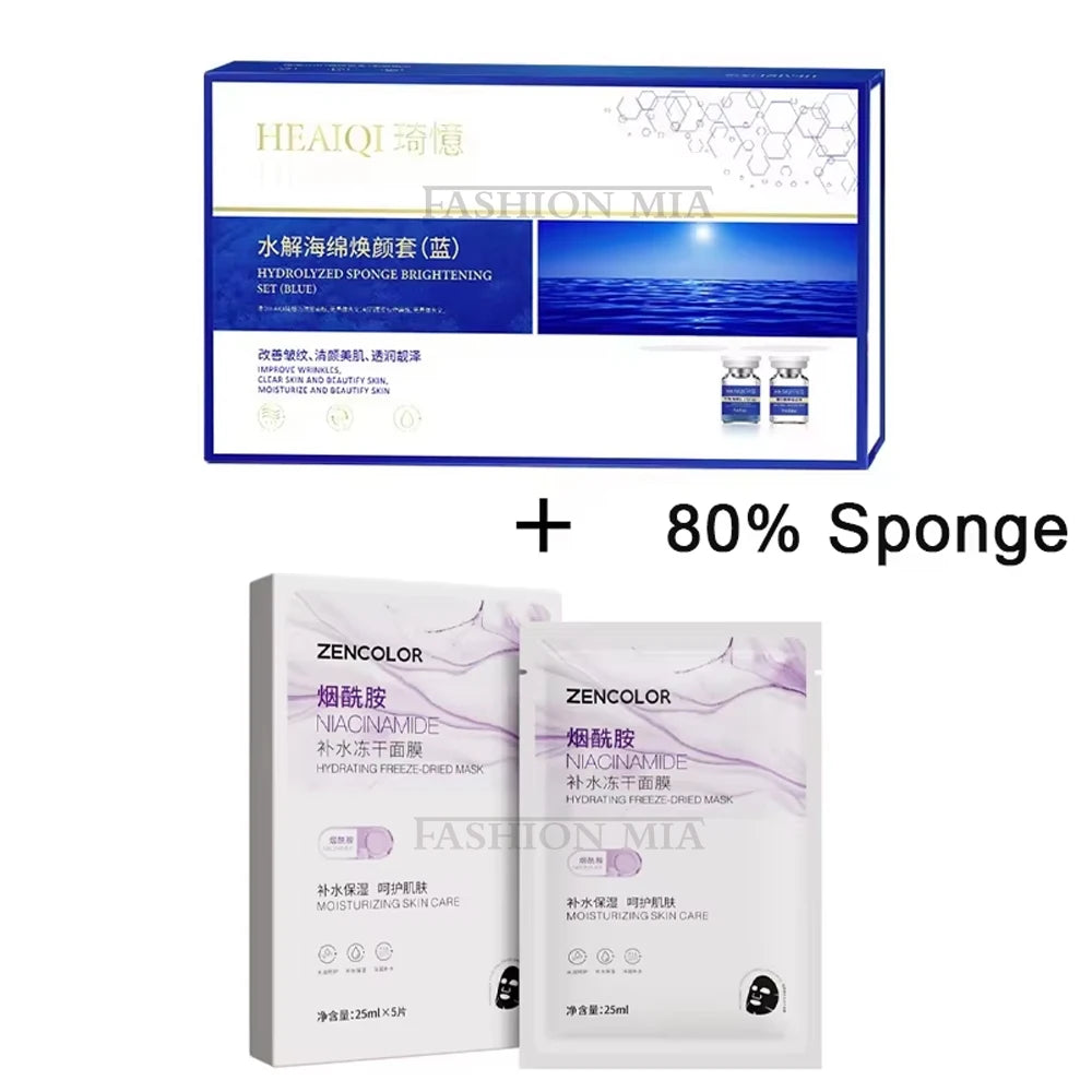 Blue Copper Peptide Sponge Spicule Collagen Skin Renewal Mask