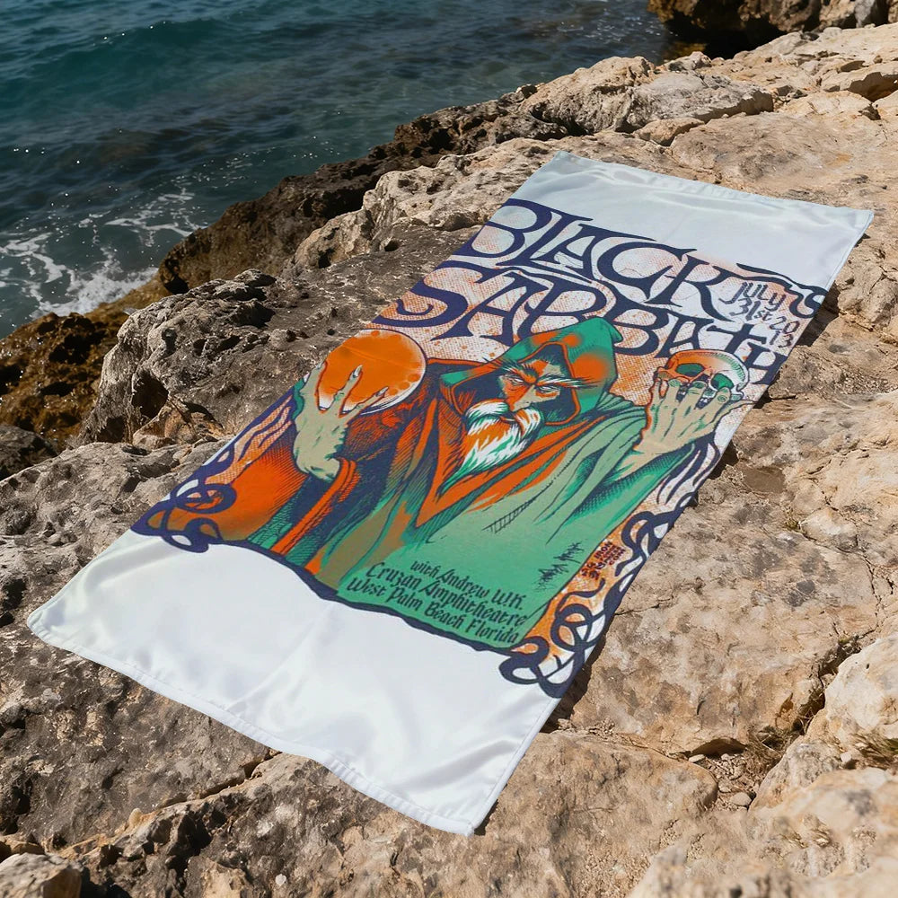 Black Sabbath Anime Quick-Dry Beach Towel | Soft & Lightweight Quick-Dry Beach Towel Peaceful Pleasures Health and Wellness