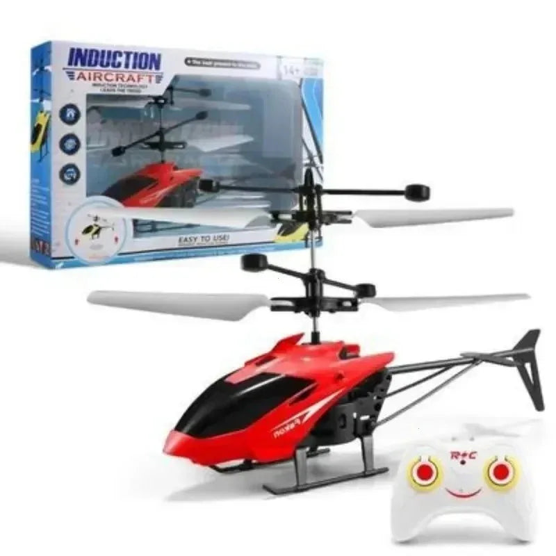 Mini RC Drone Rechargeable No Remote Control RC Helicopters Drone Toys Induction Hovering Safe Fall-resistant Rc Airplane Peaceful Pleasures Health and Wellness Red
