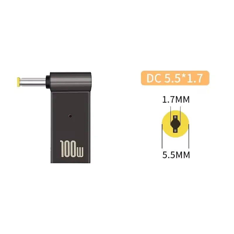 100W USB-C to DC Laptop Charger Adapter – Dell HP Asus Lenovo Peaceful Pleasures Health and Wellness 5.5-1.7mm