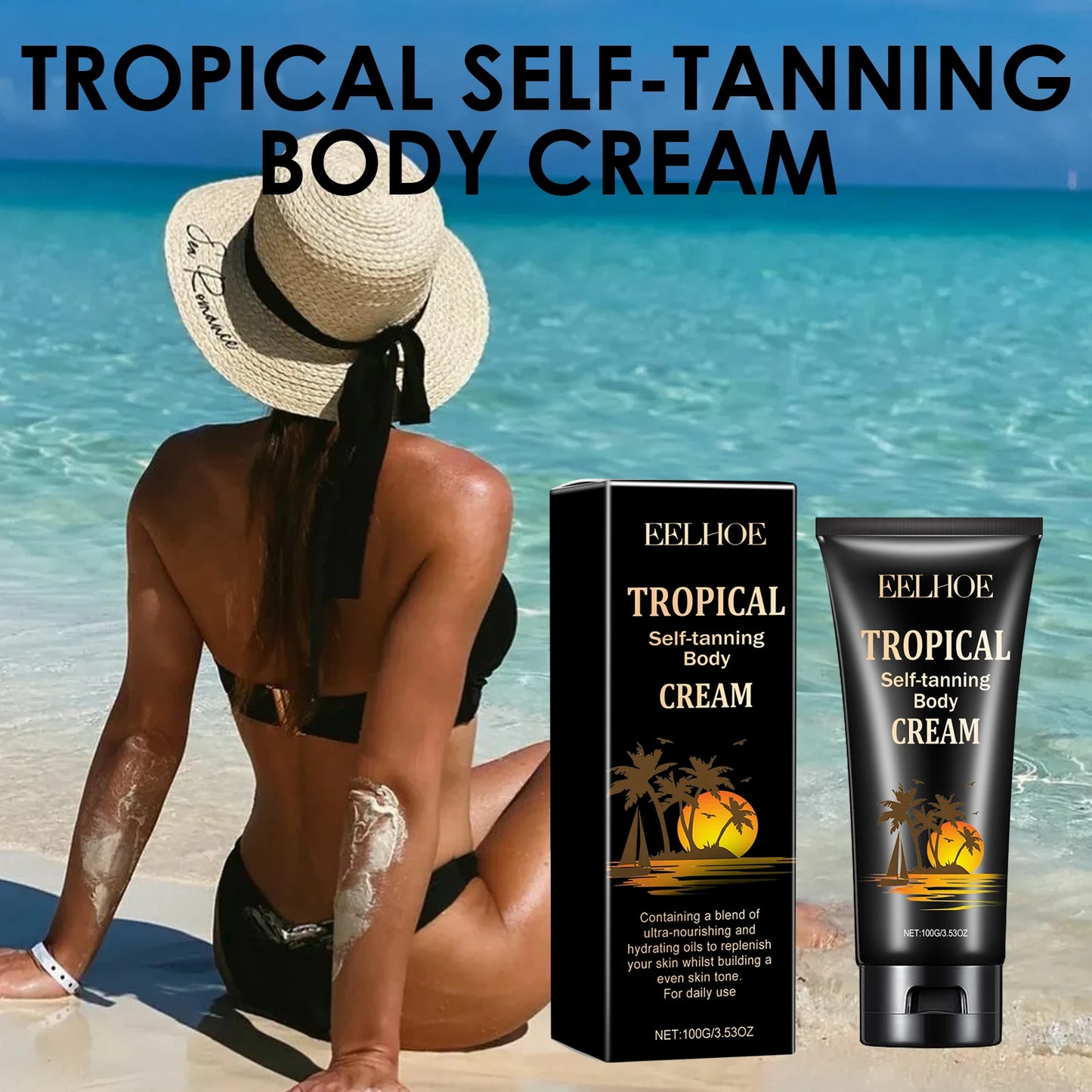 EELHOE Self-Tanning Cream – Natural Bronzer, All Skin Types
