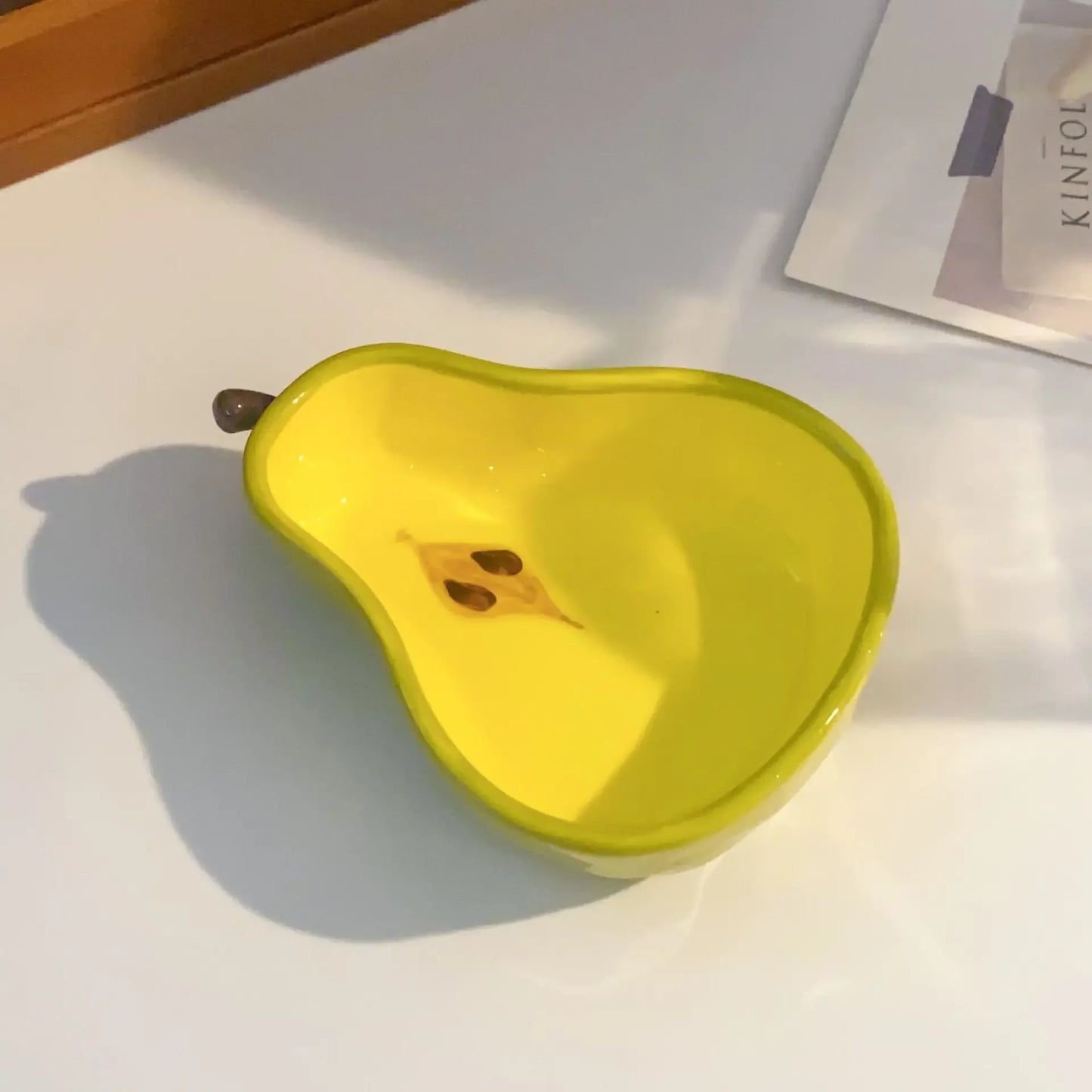Ceramic Dipping Dish Household Flavor Dish Fruit Shaped Dish Dining Table High Aesthetic Value Apple Banana Seasoning Snack Dish Peaceful Pleasures Health and Wellness A