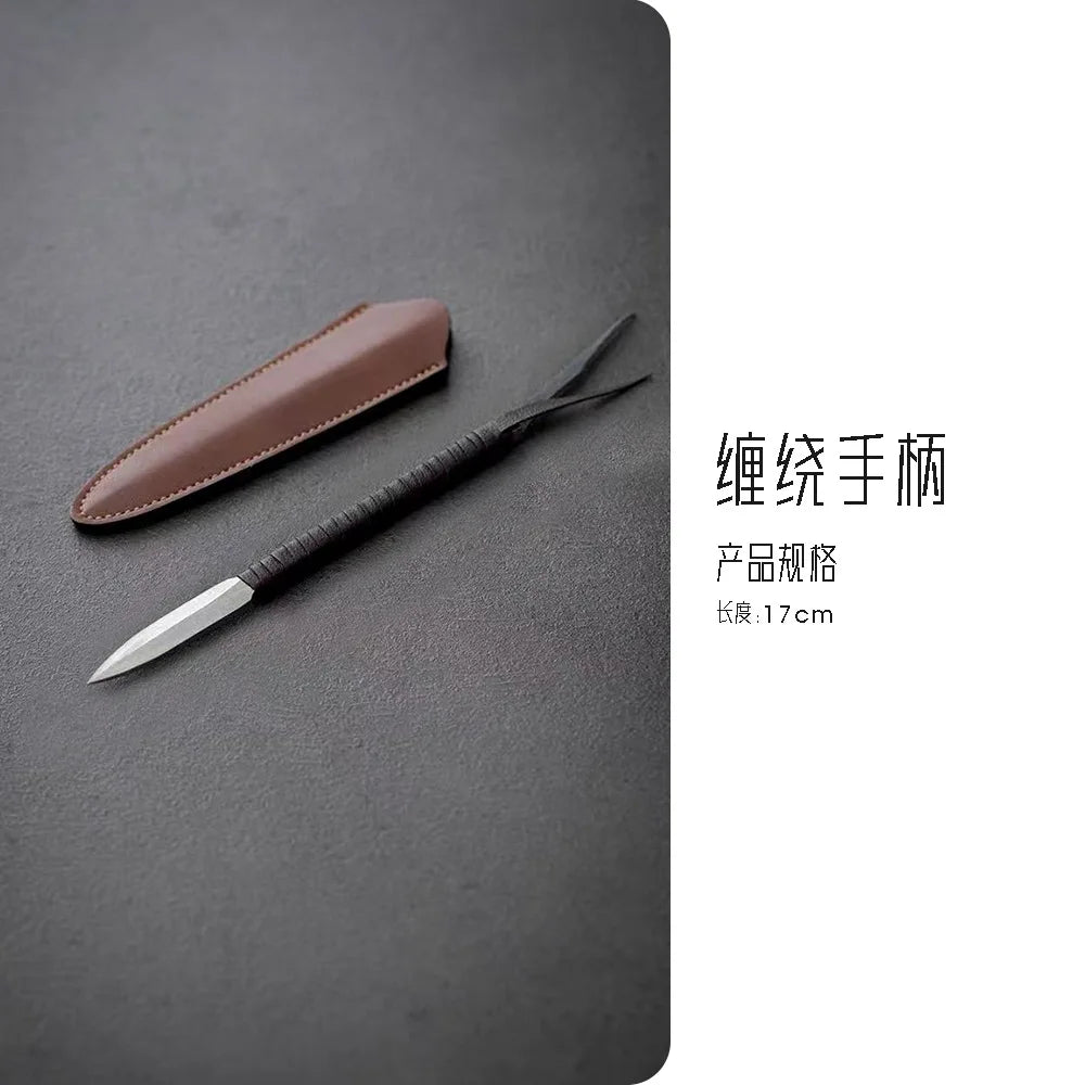 Yishi Tea Talk Chinese Pu'er Tea Knife Retro Diamond Tea Needle Split Tea Brick Tea Pry Tea Cone Tool Tea Ceremony Accessories Peaceful Pleasures Health and Wellness B