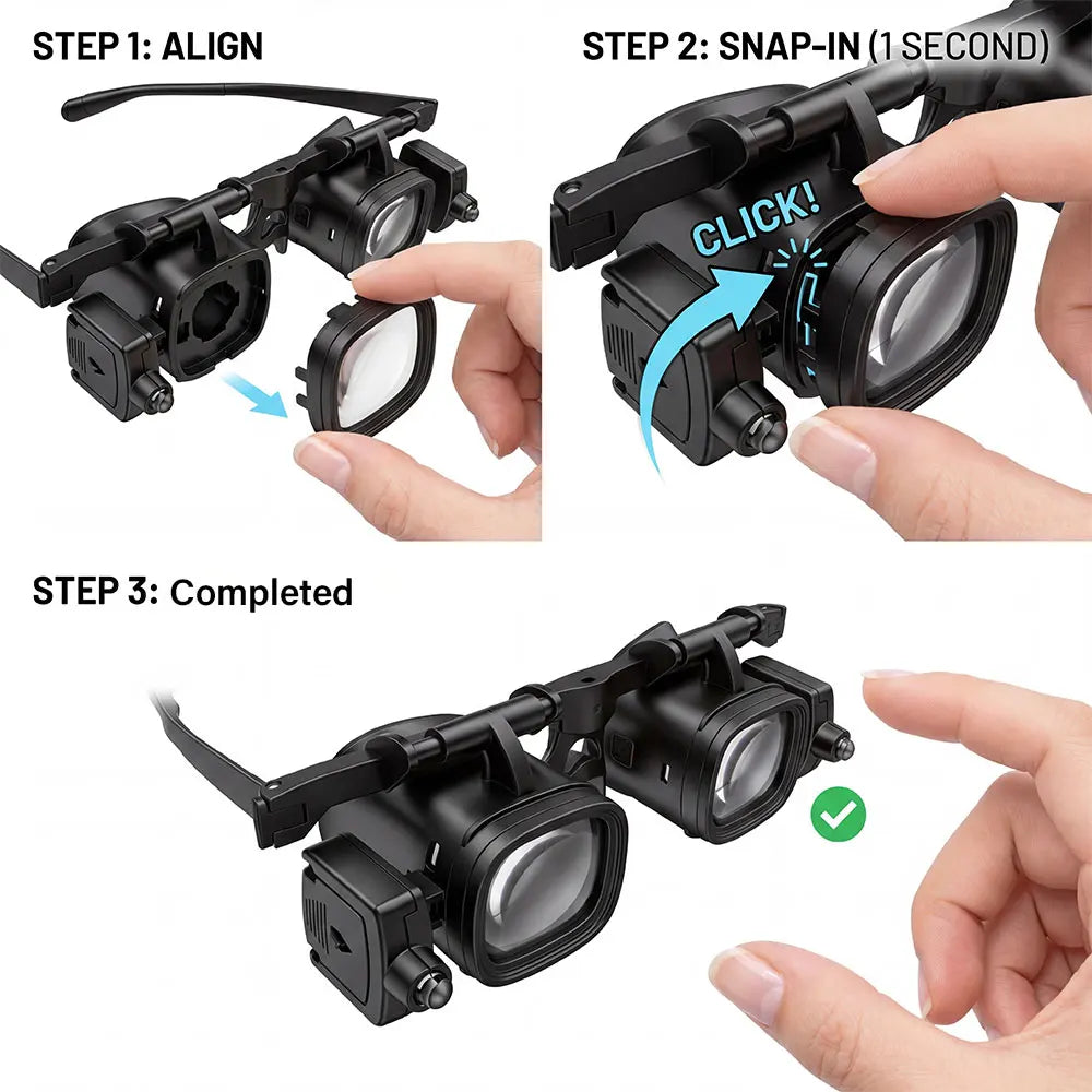 Headband Magnifying Glasses Optical Glass 2X 6X 8X 12X 24X Magnification for Repair Reading ﻿ Peaceful Pleasures Health and Wellness