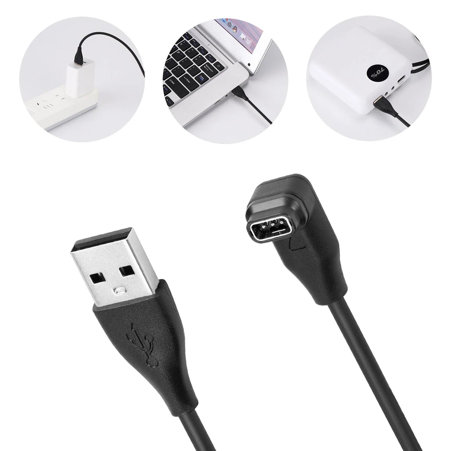 Charging Cable for COROS PACE4/PACE Pro/APEX4(46/42mm)/NOMAD Use Charge Cable Cord 1 Meter Safe Dual Interface Peaceful Pleasures Health and Wellness