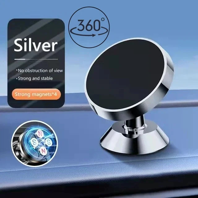 Magnetic Car Phone Holder Mobile Cell Phone Holder Stand Magnet Mount Bracket In Car For iPhone 13 12 Samsung Redmi Xiaomi Peaceful Pleasures Health and Wellness Silver