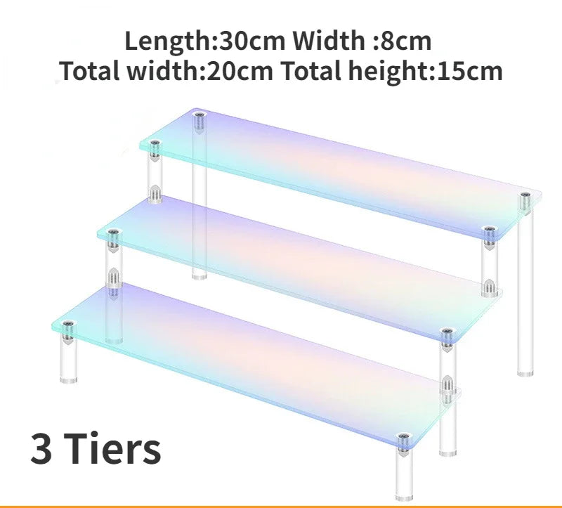 Iridescent Acrylic Display Riser Stand 1–5 Tier | Figures & Cupcakes