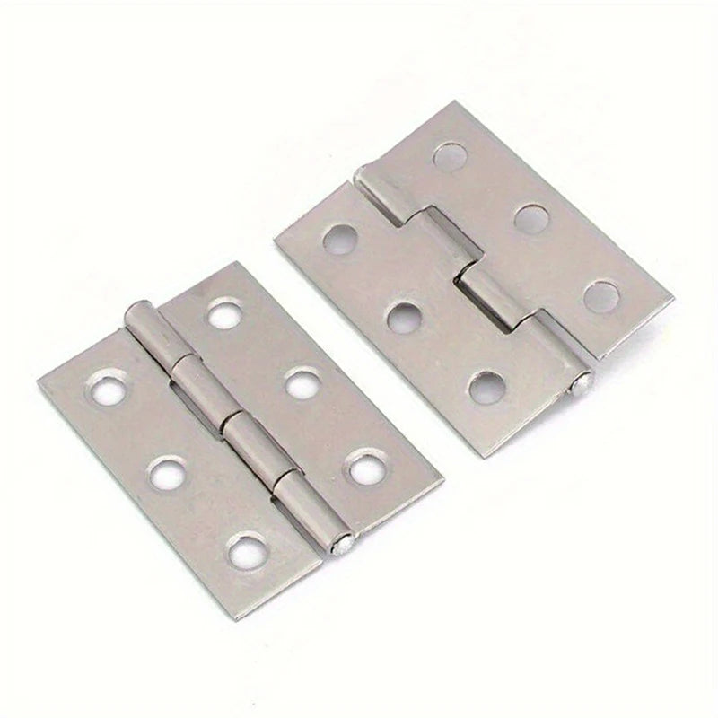 New 10pcs Stainless Steel Door Hinges Cabinet Doors Windows Wooden Box Flat Hinge Home Furniture Hardware Accessories Peaceful Pleasures Health and Wellness