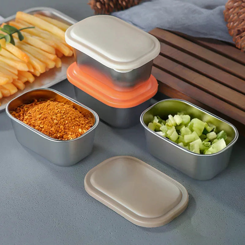 304 Stainless Steel Sauce Cup | Leak-Proof Silicone Lid