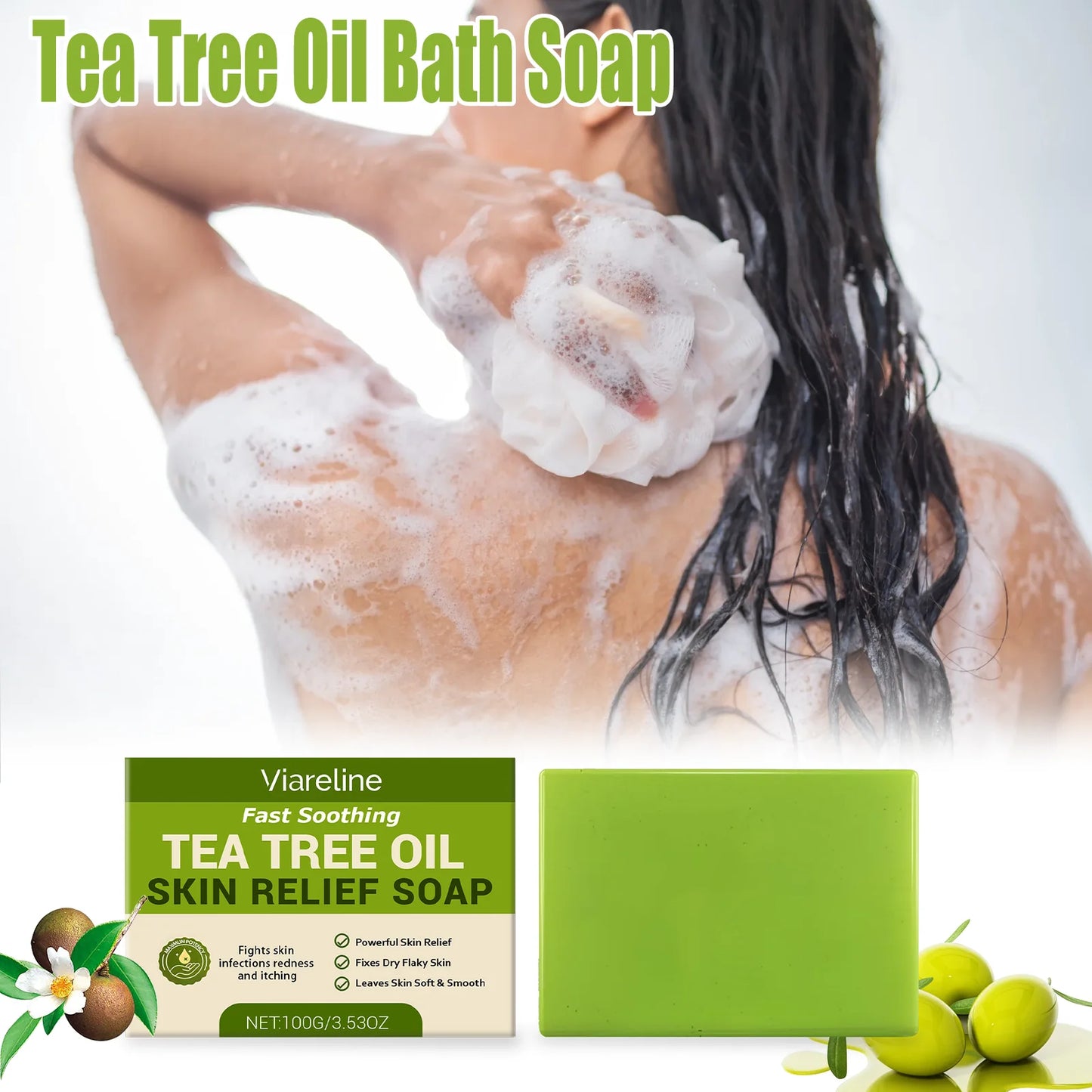 Tea Tree Oil Soap Bar – Deep Cleansing & Oil Control | 100g