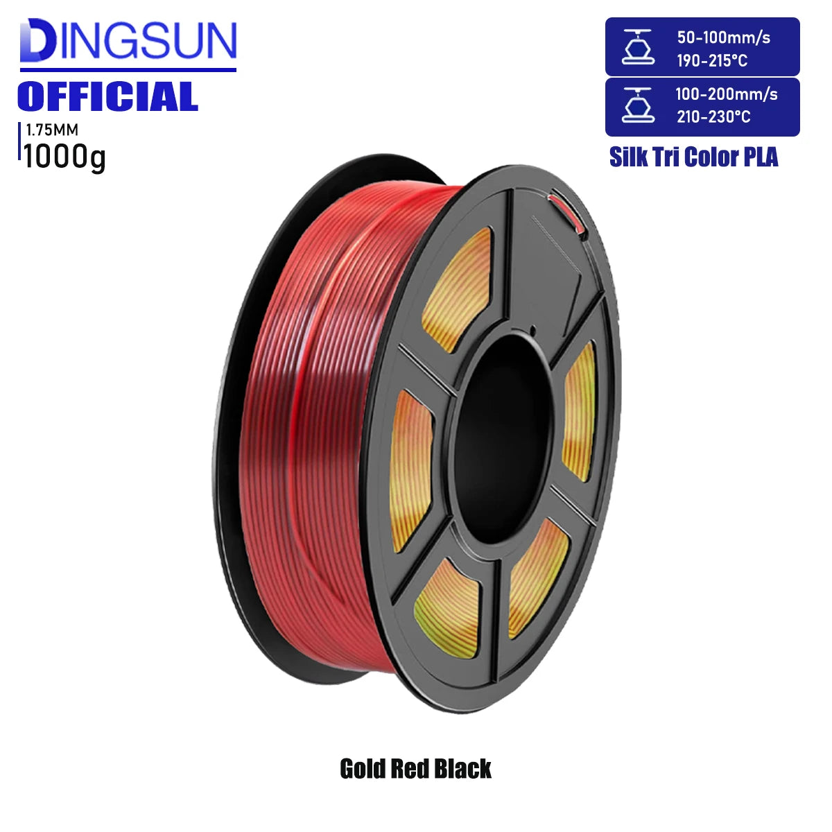 3D Maliang Tri-Color Silk PLA Filament 1.75mm | 4-Pack 250g