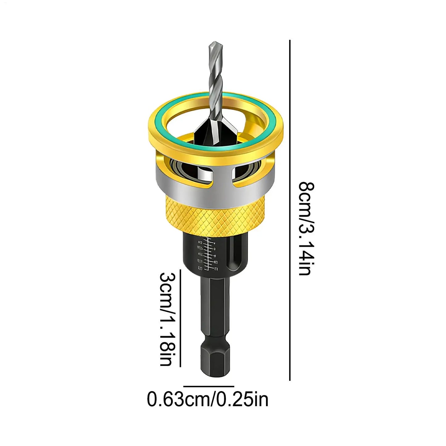 Countersink Drill Bit Adjustable Socket Chuck Attachment Countersink Drill Bits for Cabinet Furniture Construction Home Peaceful Pleasures Health and Wellness