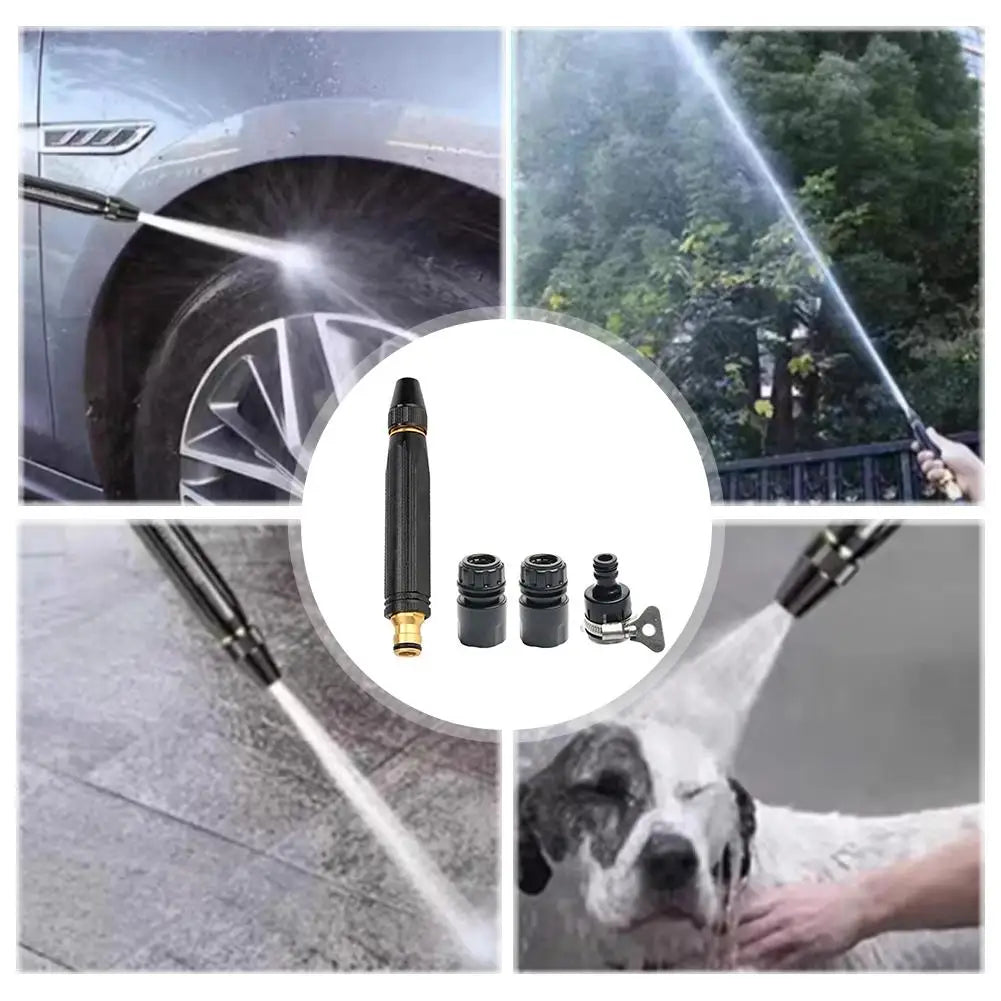High-Pressure Water Pipe Spray Hose Metal Nozzle For Garden Lawn Wash Adjustable Quick Car Wash Cleaning Flushing Tool Spray Gun Peaceful Pleasures Health and Wellness